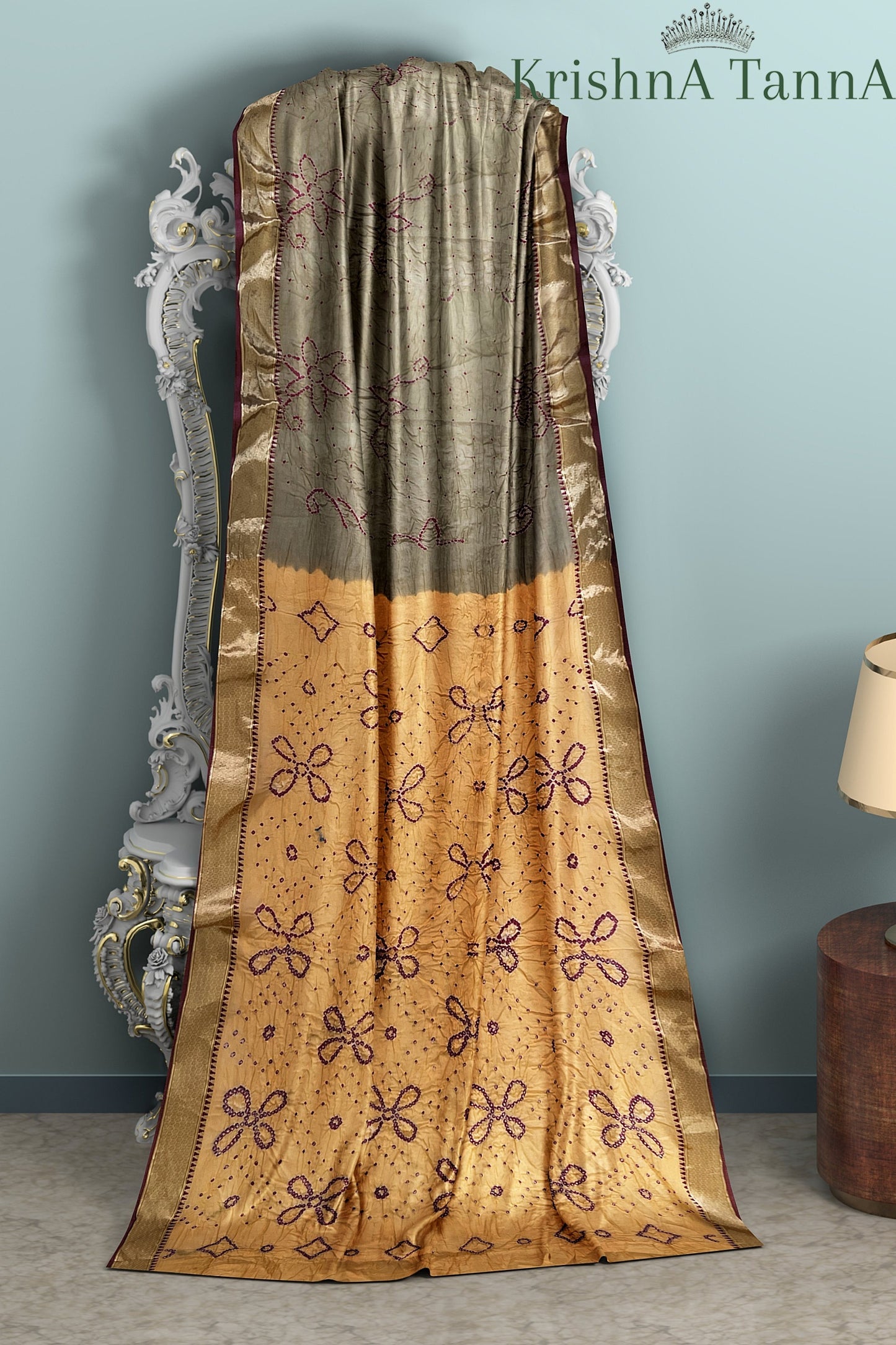 Krishna Tanna Traditional Indian Hand Weaved Cotton Jankar Bandhani - Tye & Die Saree
