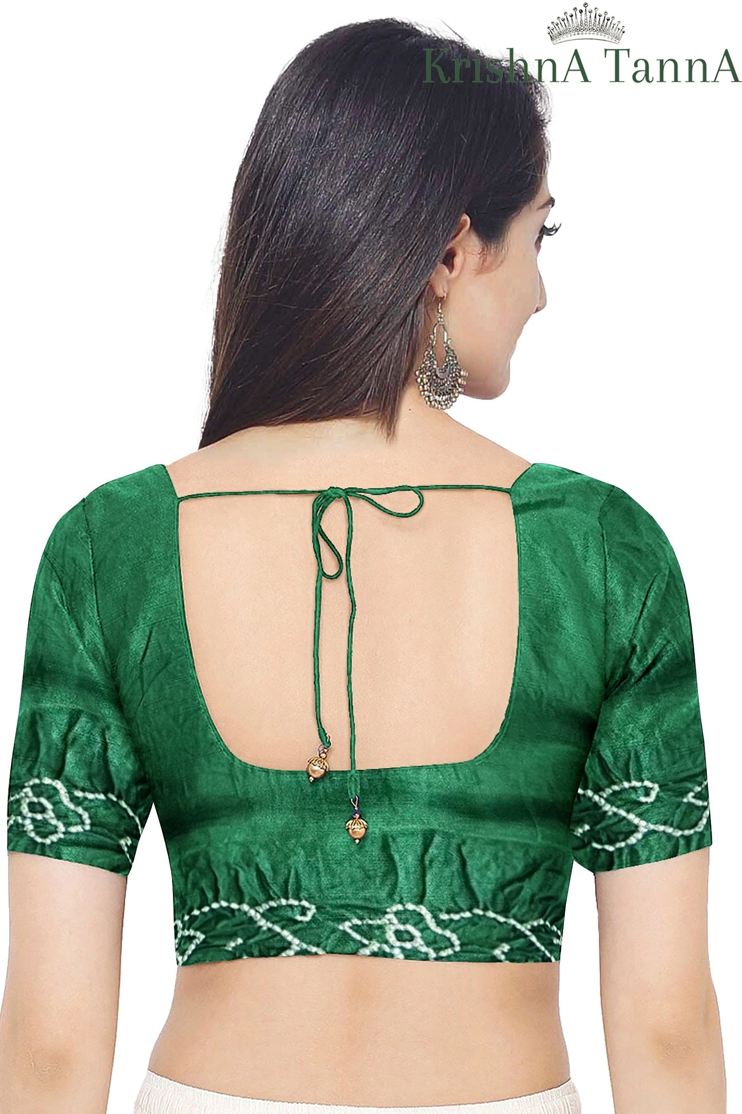 Krishna Tanna Traditional Indian Hand Weaved Gajji Silk Gharchoda Bandhani - Tye & Die Saree