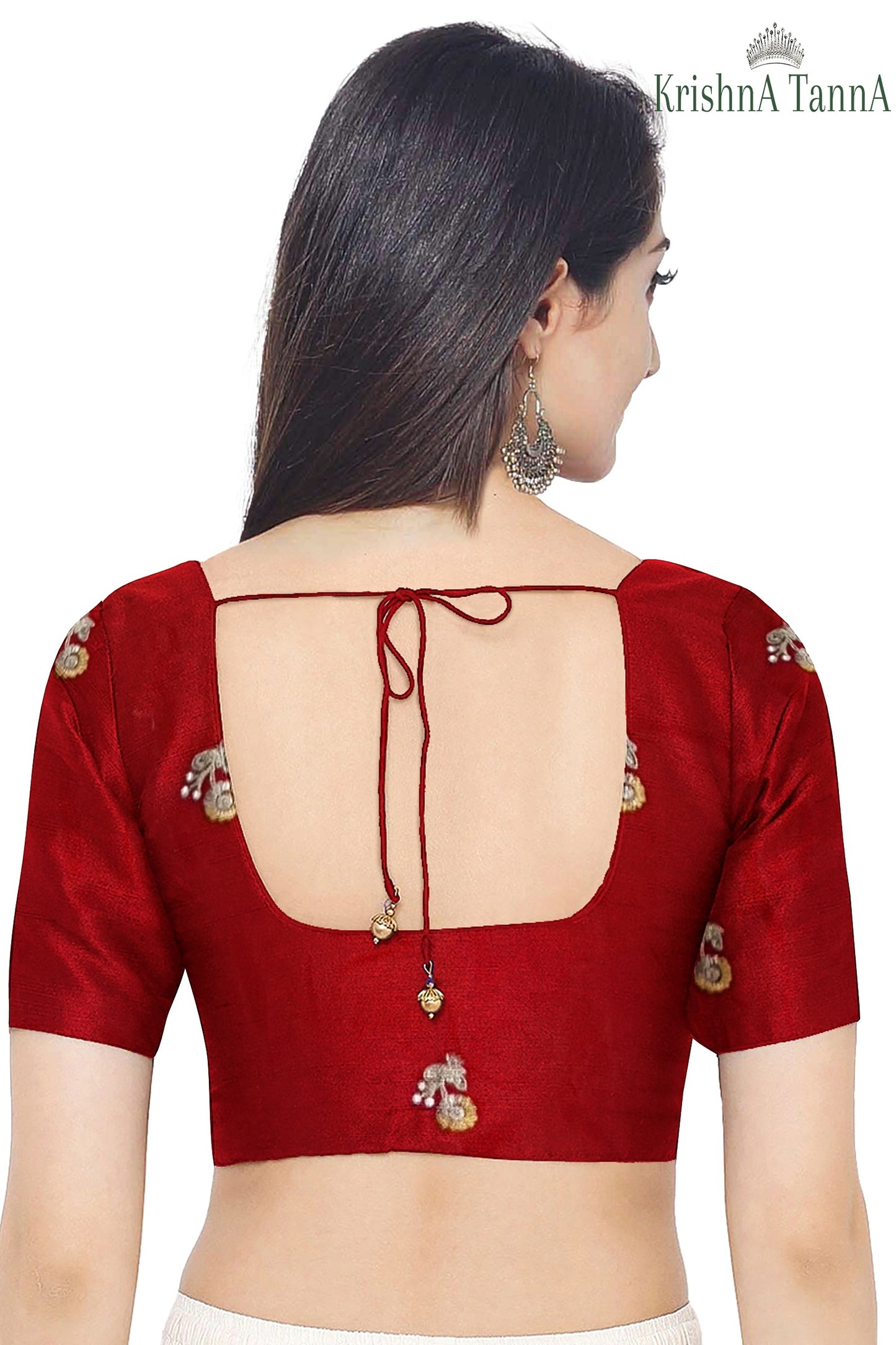 Krishna Tanna Gota work saree on blended georgette with Zardozi embroidery border (Peach)