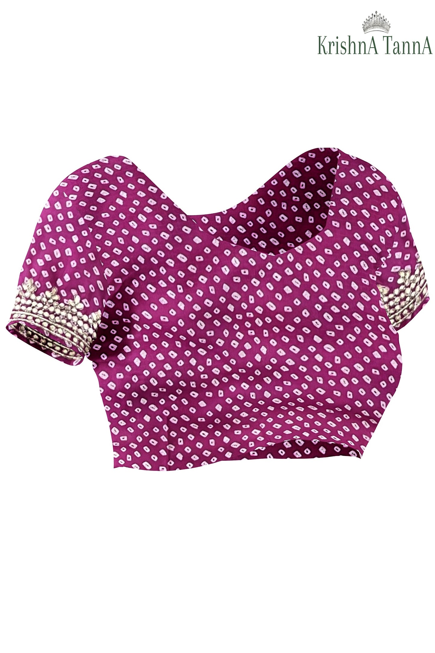 Krishna Tanna Leheriya Sequence Gota Work Border Saree (Dark Pink)