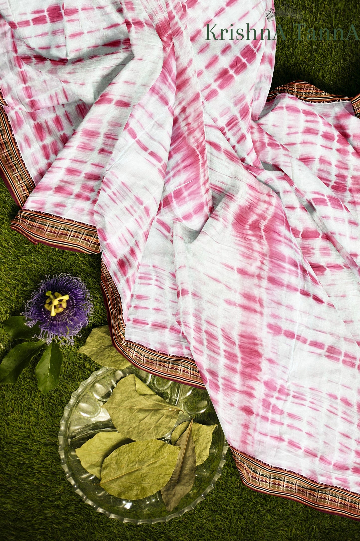 Krishna Tanna Traditional Indian Hand Weaved Cotton Bandhani - Tye & Die Saree
