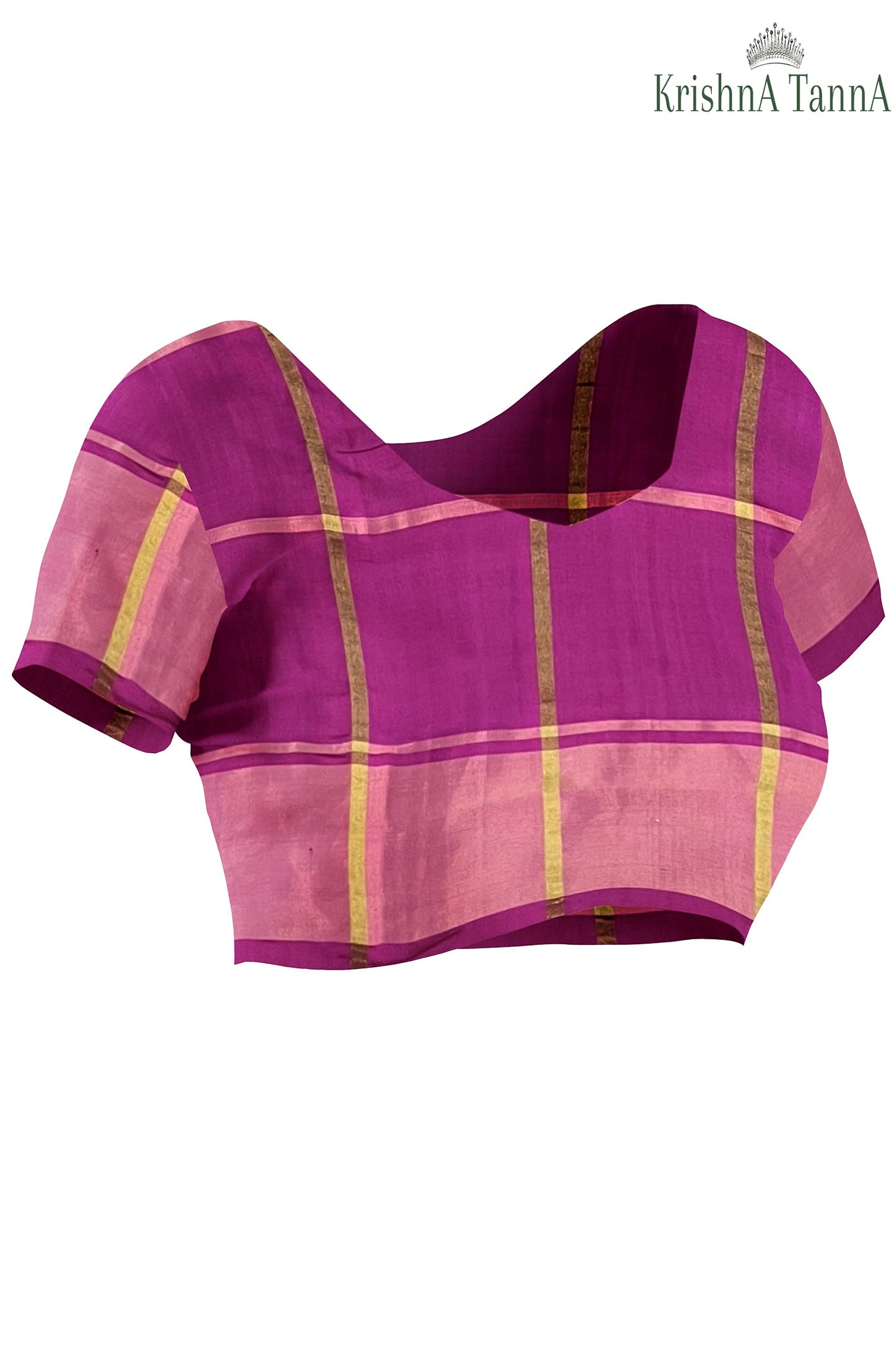 Krishna Tanna Hand Woven Rajkot Patola Pure Silk Three Shades Zari Checks Saree