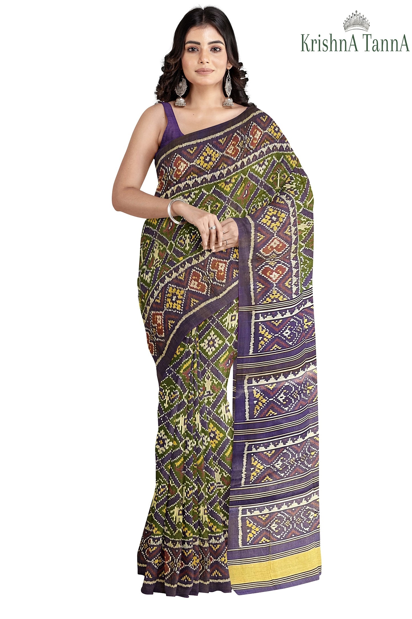 Krishna Tanna Hand Woven Double Tissue Rajkot Patola Pure Silk Saree