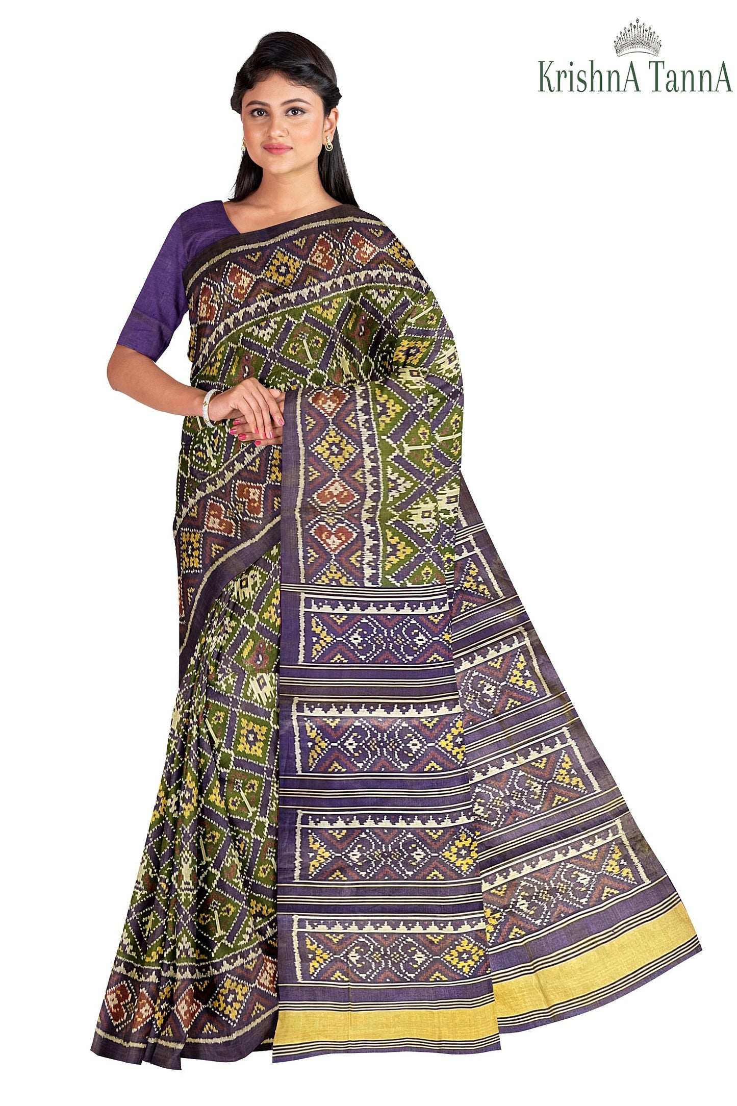 Krishna Tanna Hand Woven Double Tissue Rajkot Patola Pure Silk Saree