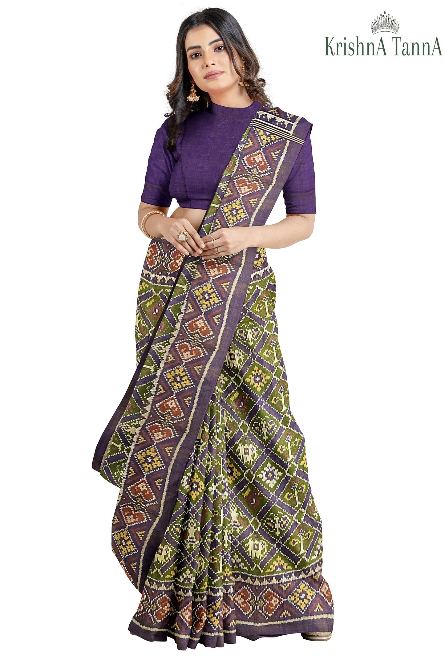 Krishna Tanna Hand Woven Double Tissue Rajkot Patola Pure Silk Saree