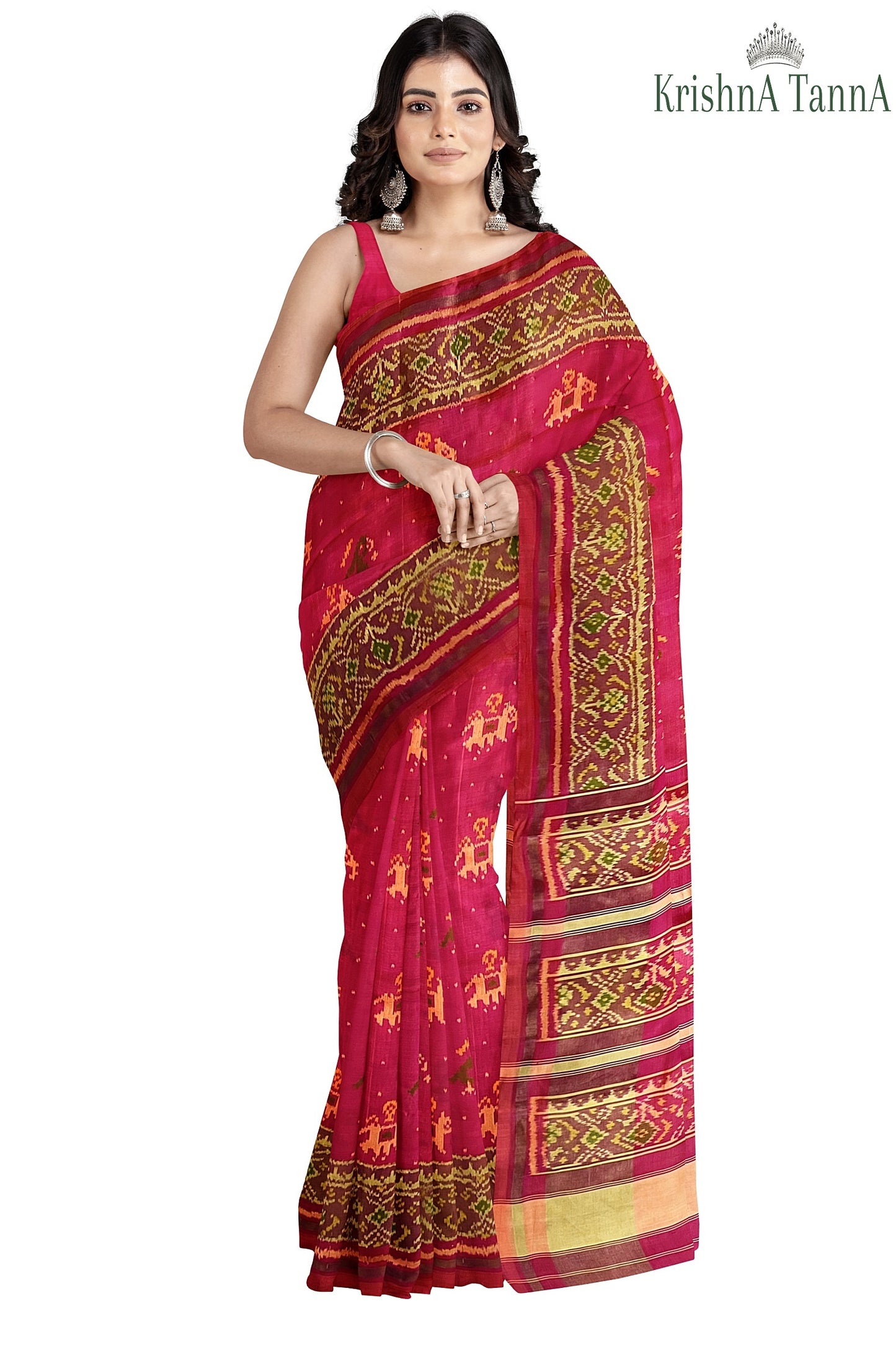 Krishna Tanna Hand Woven Rajkot Patola Pure Silk Narikunj Saree
