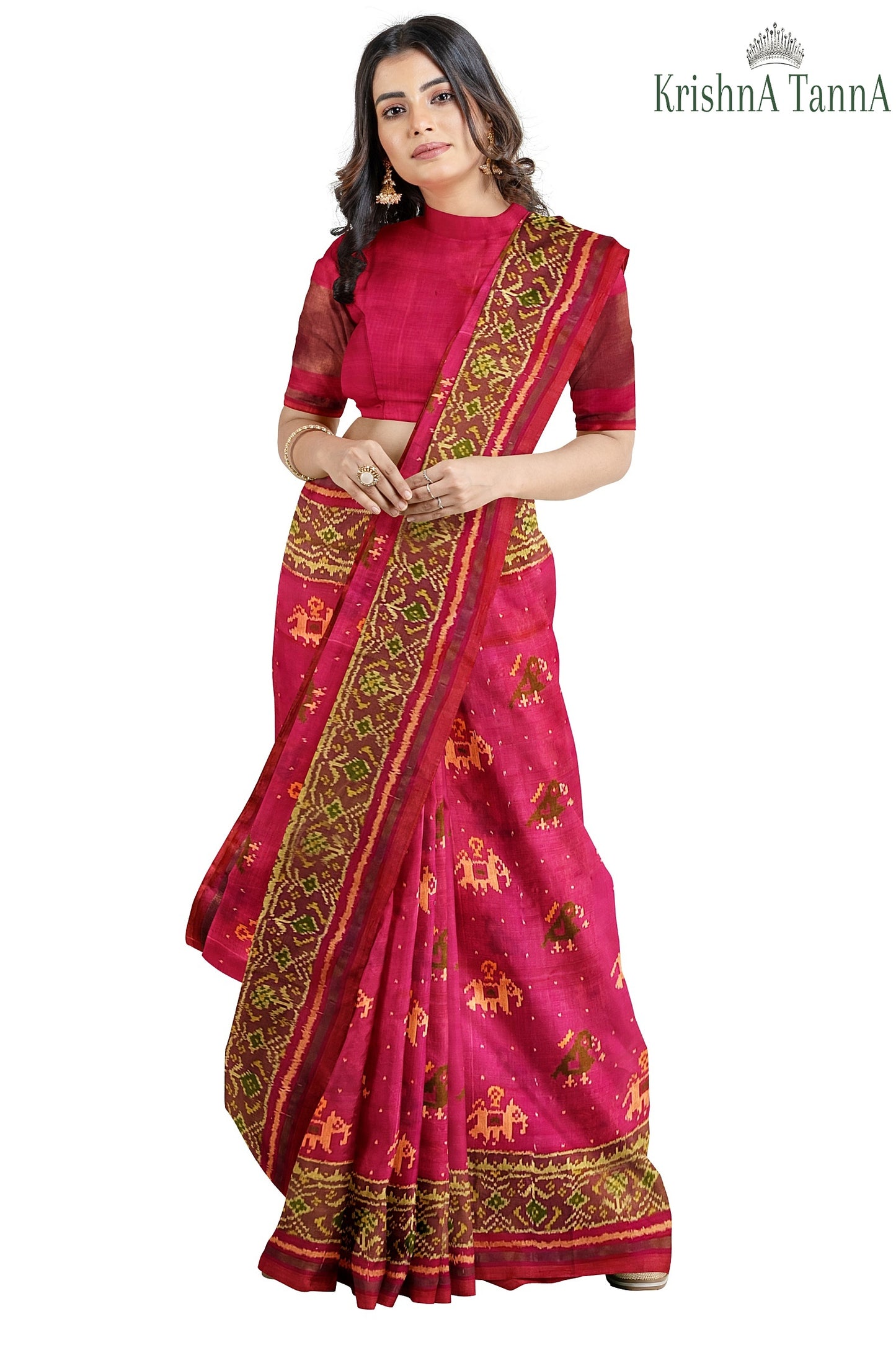 Krishna Tanna Hand Woven Rajkot Patola Pure Silk Narikunj Saree