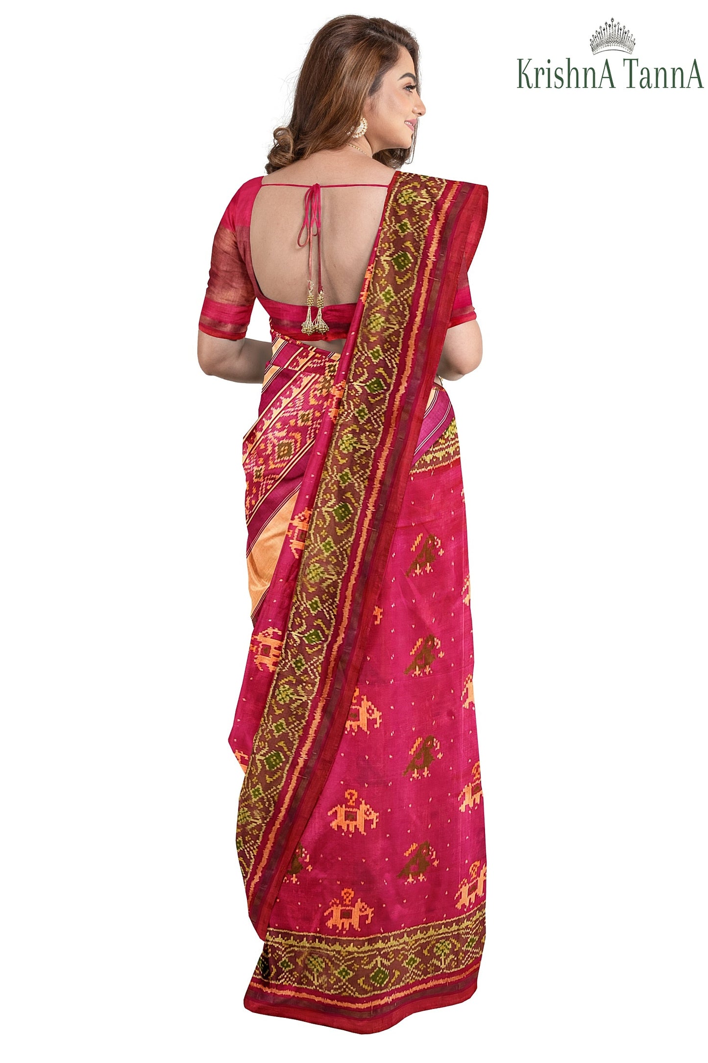 Krishna Tanna Hand Woven Rajkot Patola Pure Silk Narikunj Saree