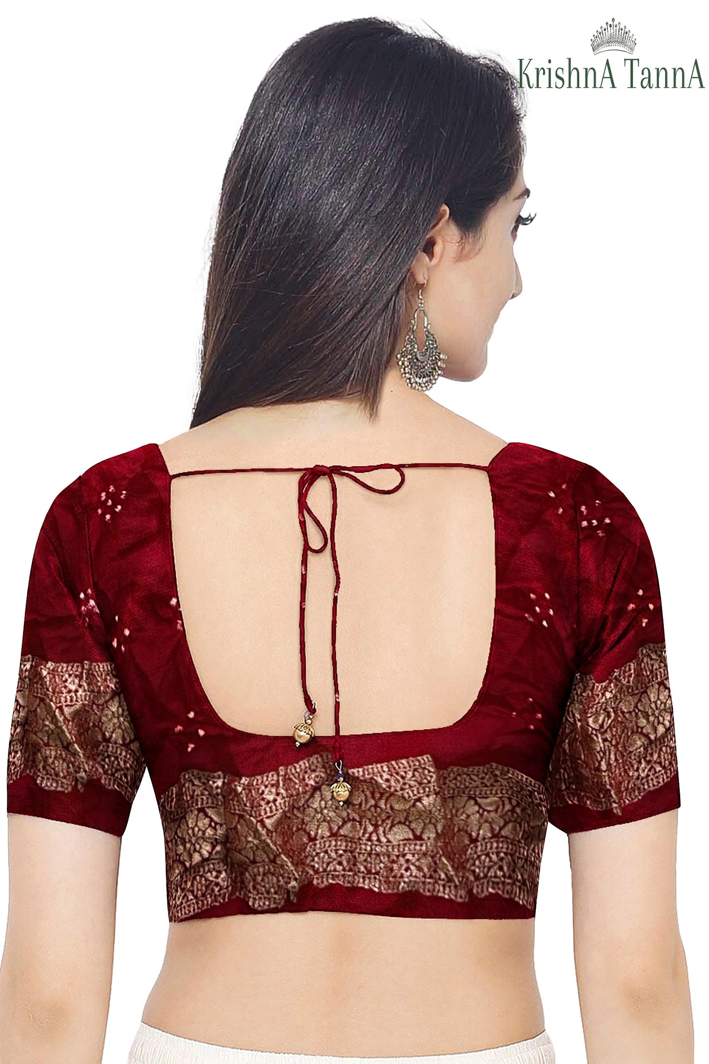Krishna Tanna Hand Weaved Georgette Zari Jungla Bandhani - Tie & Dye Saree