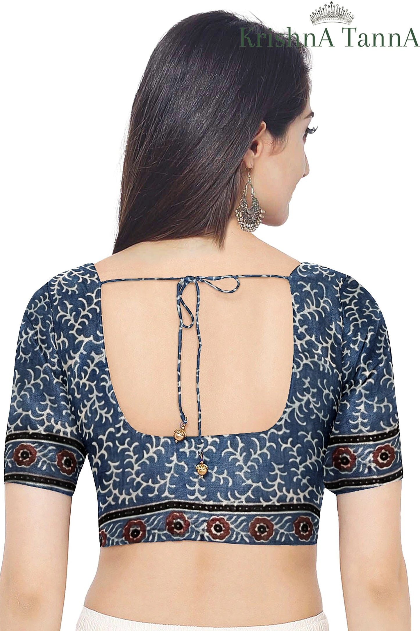 Krishna Tanna Organic Colour Hand Block Printed Cotton Ajrakh Saree