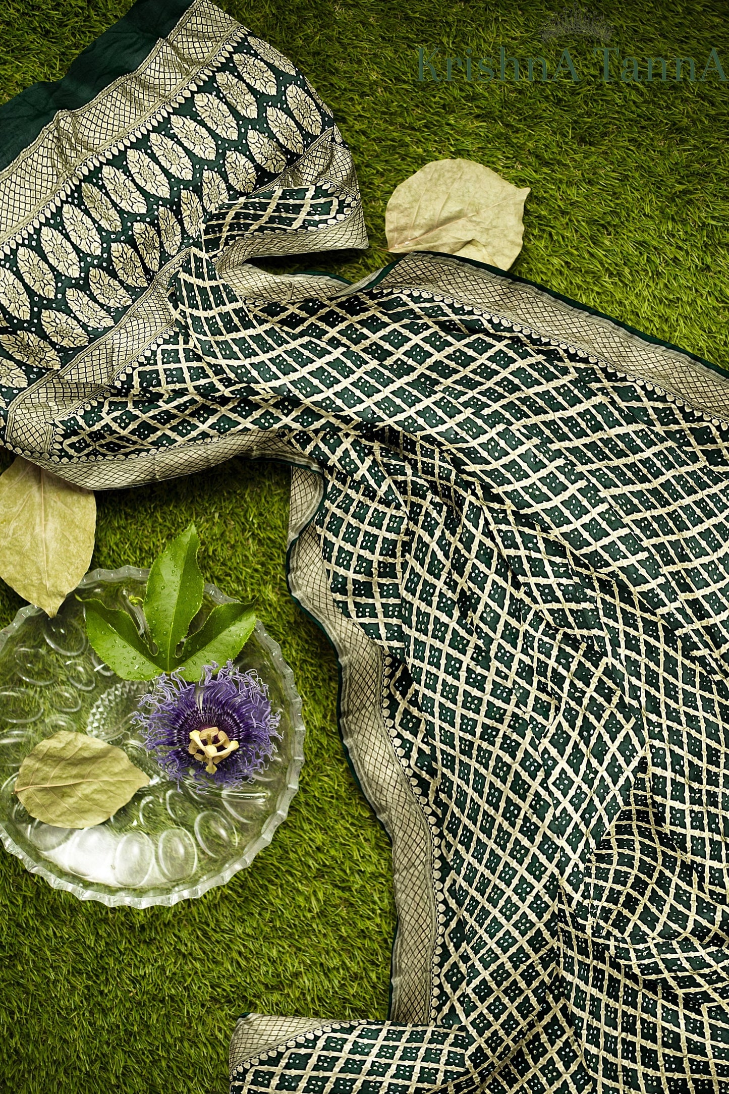 Krishna Tanna Traditonal Hand Weaved Nim Jungla Bandhani - Tie & Dye Dupatta