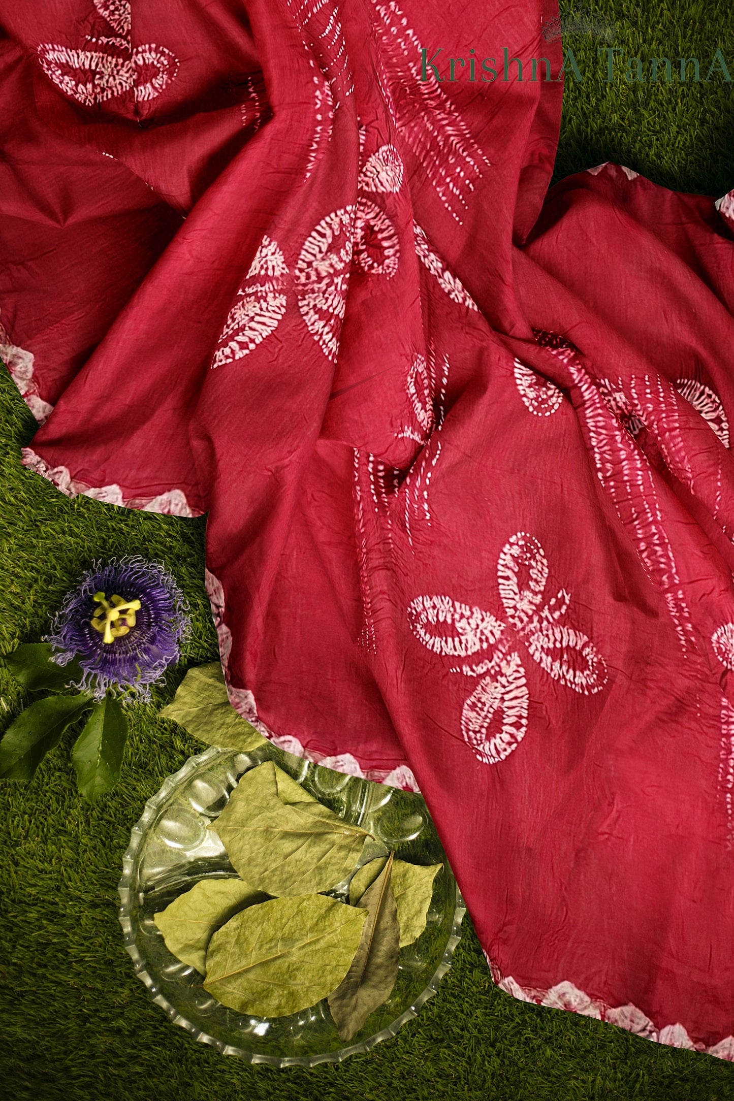 Krishna Tanna Organic Colour Hand Block Printed Cotton Ajrakh Saree