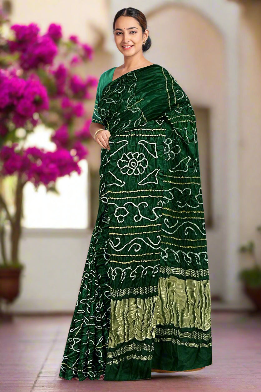 Krishna Tanna Gajji Silk Ambadi Bandhani - Tye & Die Saree