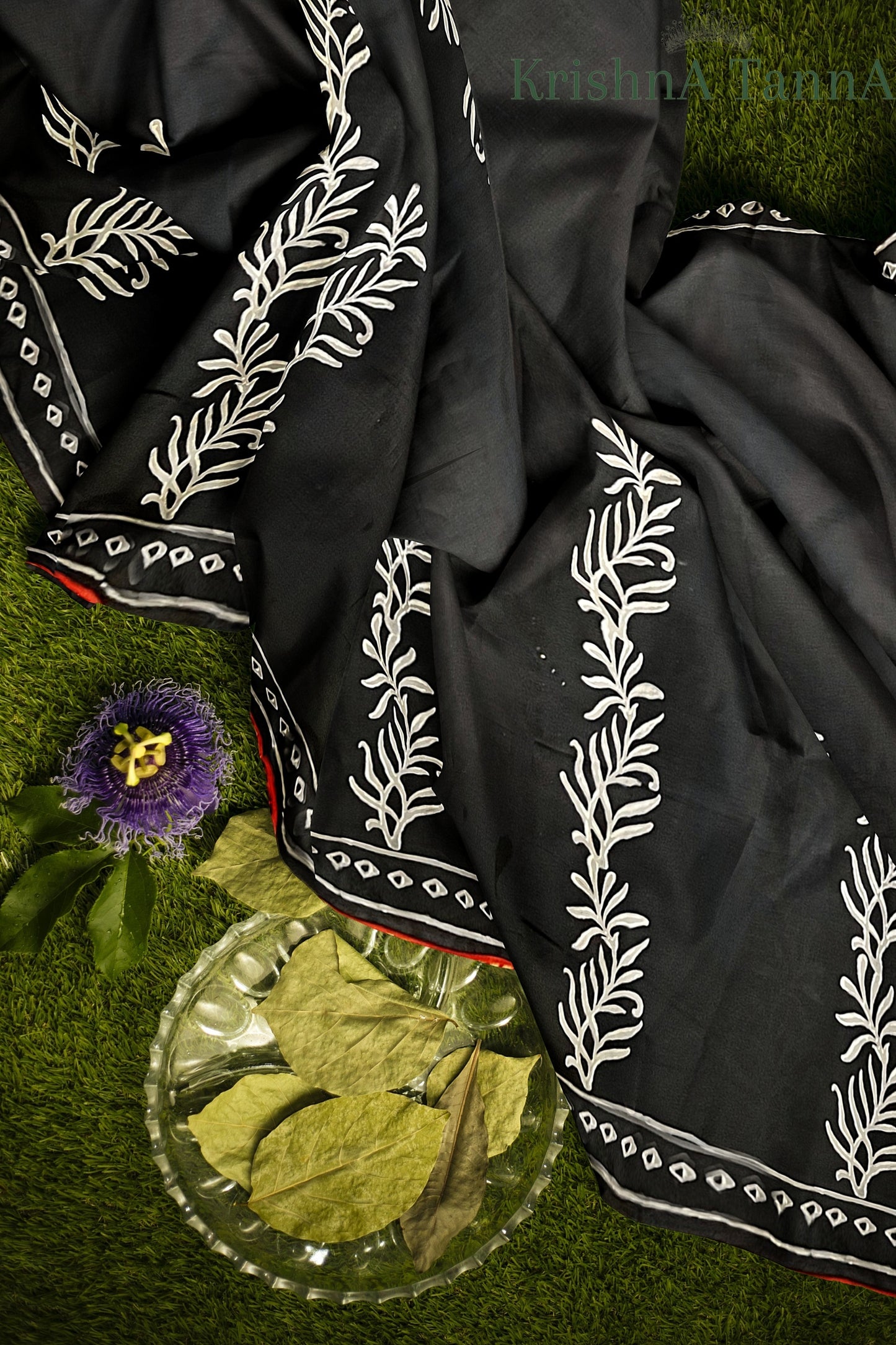 Krishna Tanna Hand Block Print with organic colours cotton Saree