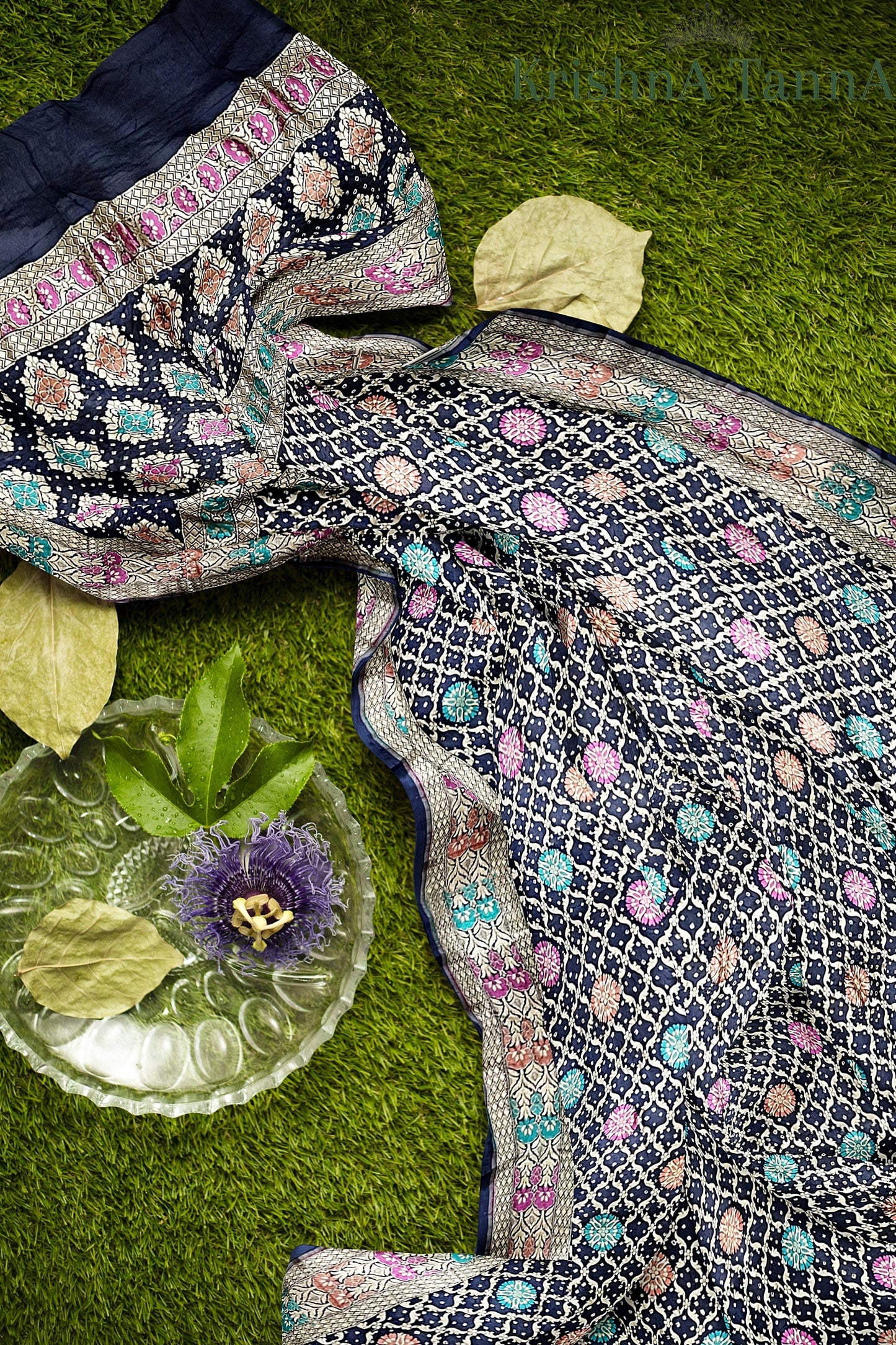 Krishna Tanna Traditonal Hand Weaved Mina Bandhani - Tie & Dye Dupatta