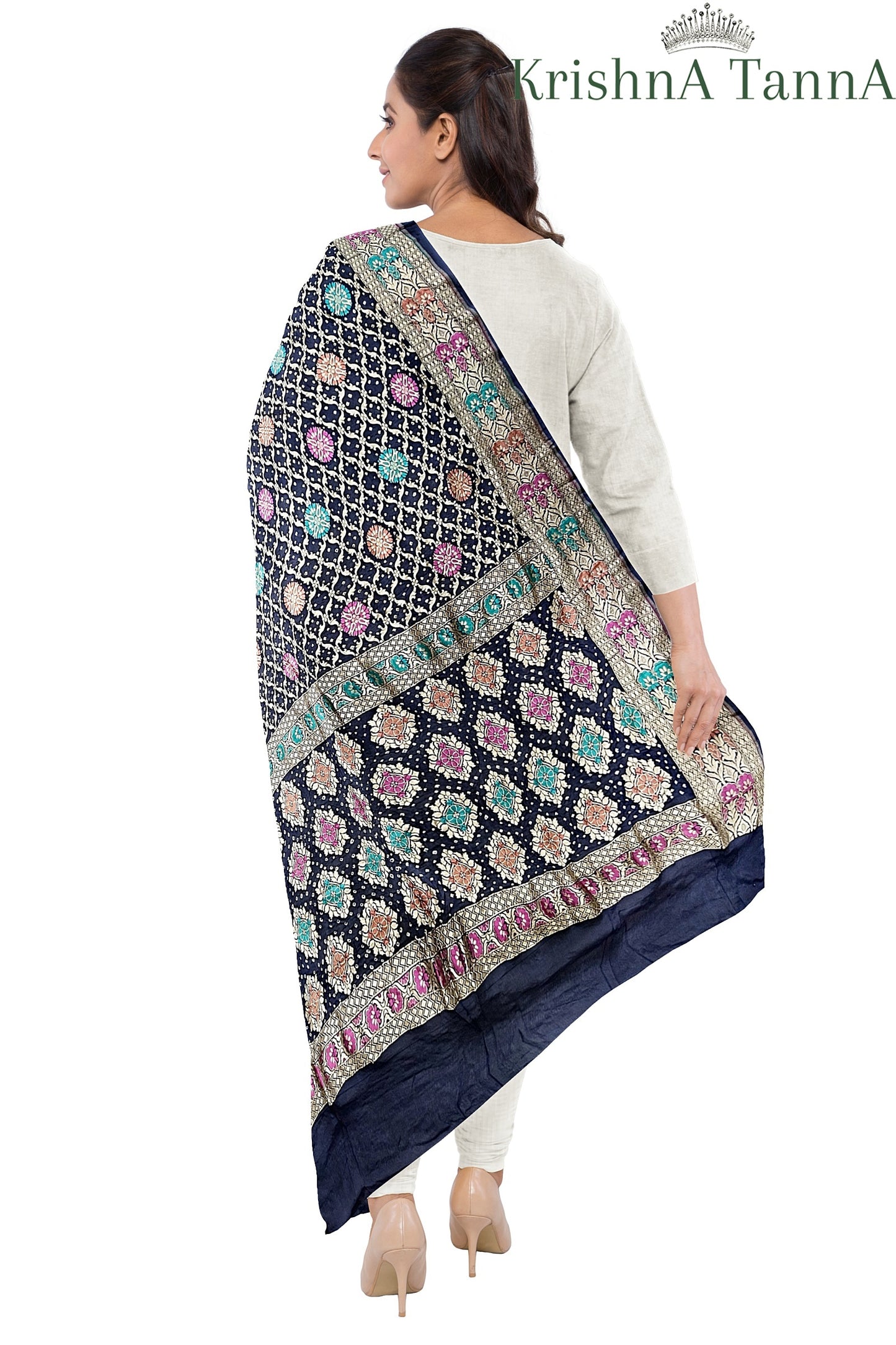 Krishna Tanna Traditonal Hand Weaved Mina Bandhani - Tie & Dye Dupatta