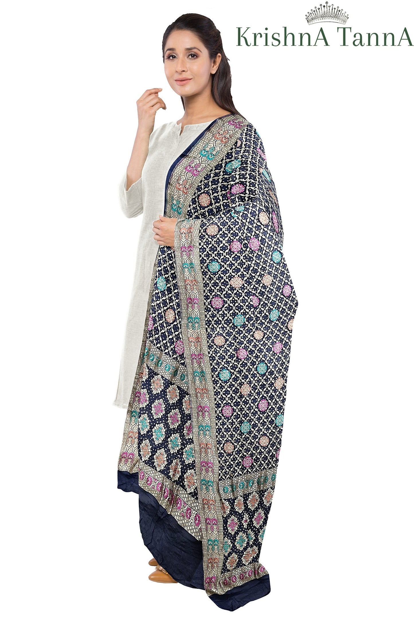 Krishna Tanna Traditonal Hand Weaved Mina Bandhani - Tie & Dye Dupatta