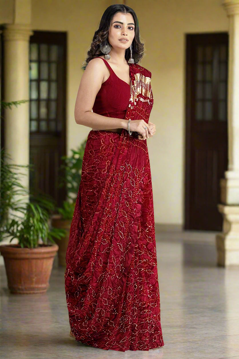 Krishna Tanna Gajji Silk Ambadi Bandhani - Tye & Die Saree