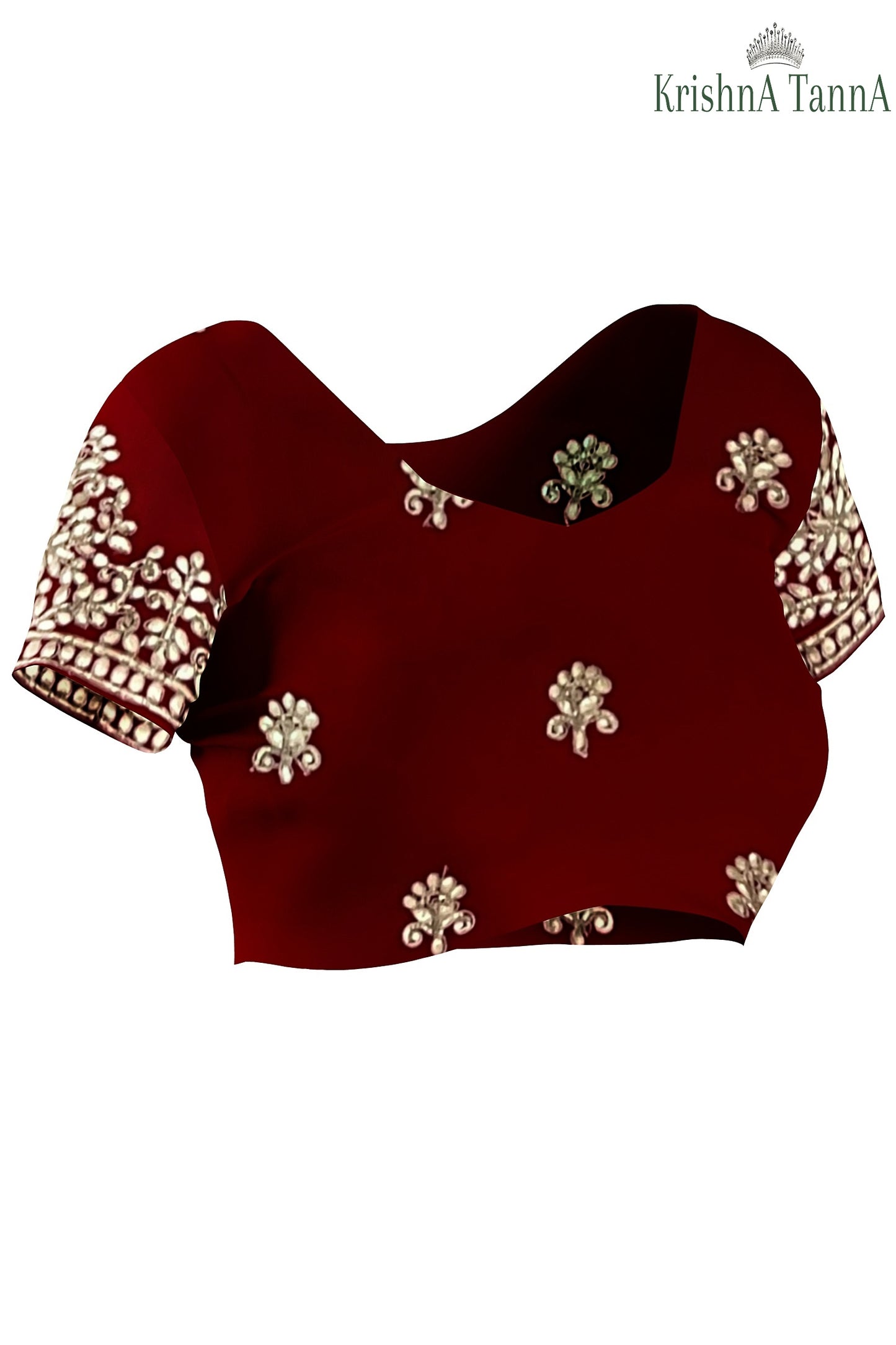 Krishna Tanna Floral Prints Saree with knitted floral embroidery on organza tissue - Green