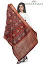 Krishna Tanna Ajrakh Dolla Silk Organic Colour Hand Block Print Dupatta