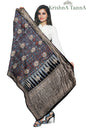 Krishna Tanna Ajrakh Dolla Silk Organic Colour Hand Block Print Dupatta