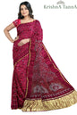 Krishna Tanna Gajji Silk Bandhani - Tye & Die Saree with Kangan Border and Blouse
