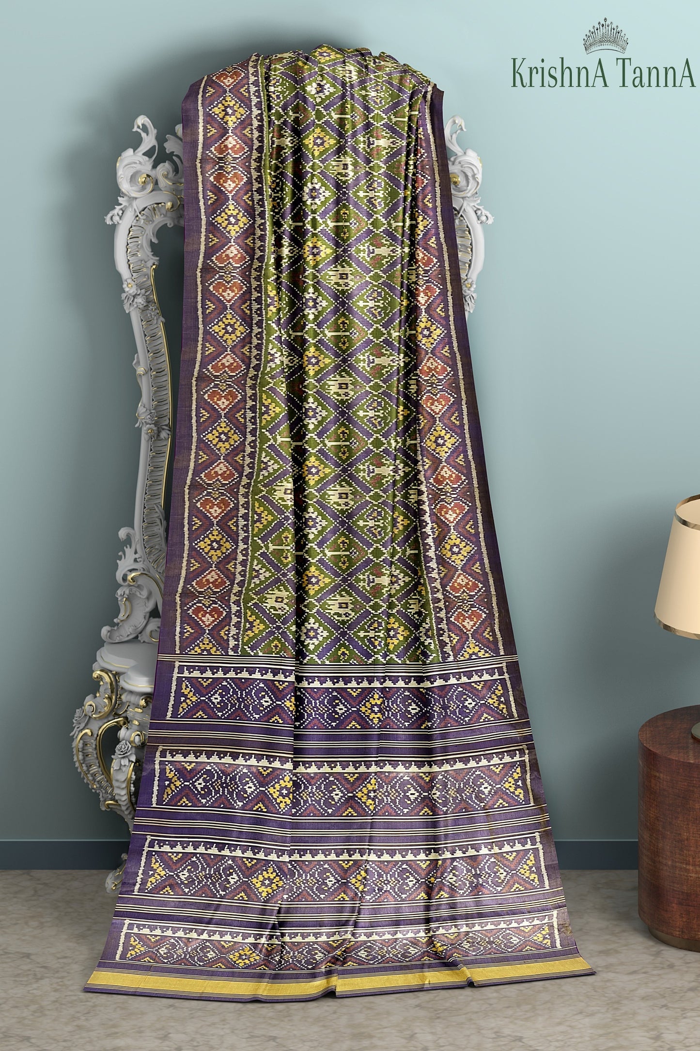Krishna Tanna Hand Woven Double Tissue Rajkot Patola Pure Silk Saree