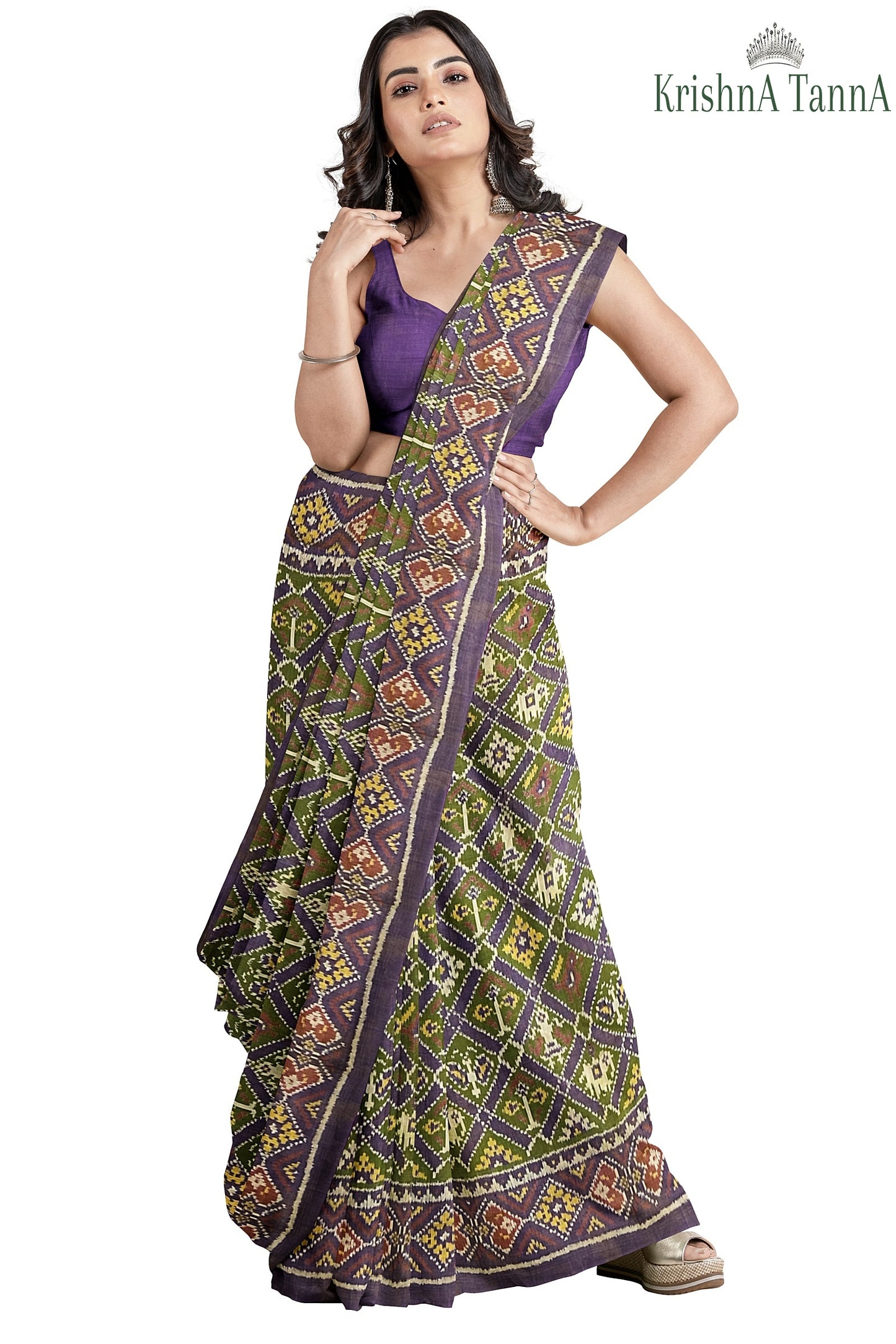 Krishna Tanna Hand Woven Double Tissue Rajkot Patola Pure Silk Saree