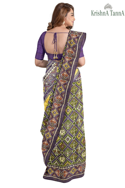 Krishna Tanna Hand Woven Double Tissue Rajkot Patola Pure Silk Saree