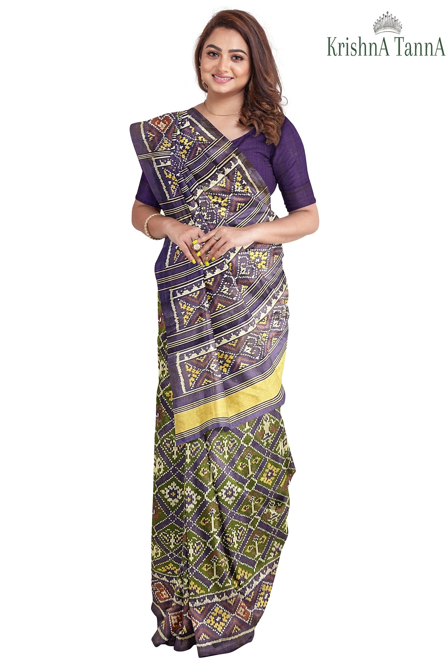 Krishna Tanna Hand Woven Double Tissue Rajkot Patola Pure Silk Saree