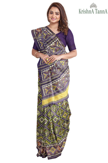 Krishna Tanna Hand Woven Double Tissue Rajkot Patola Pure Silk Saree