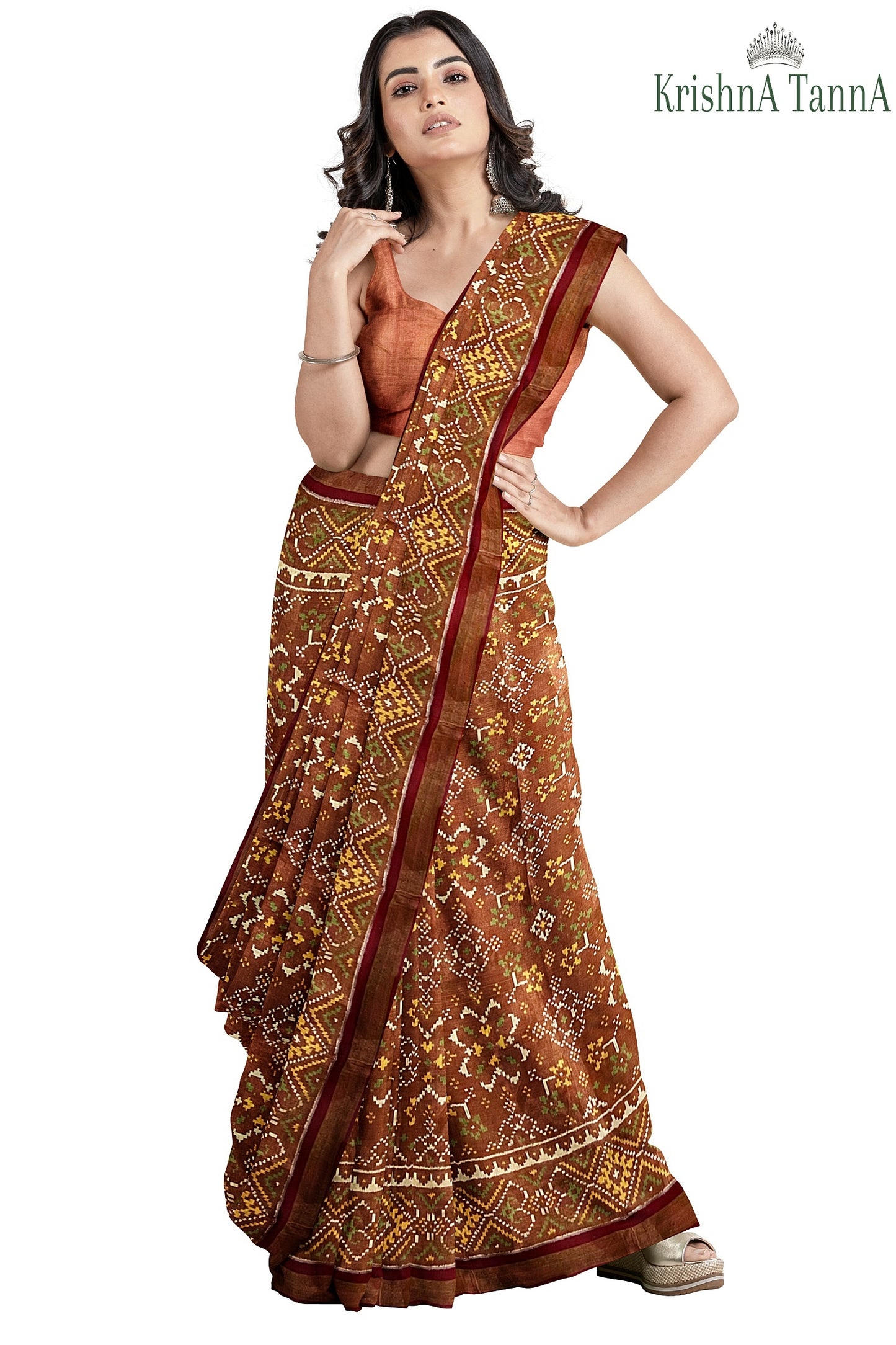 Krishna Tanna Hand Woven Rajkot Patola Pure Silk Single Tissue Saree