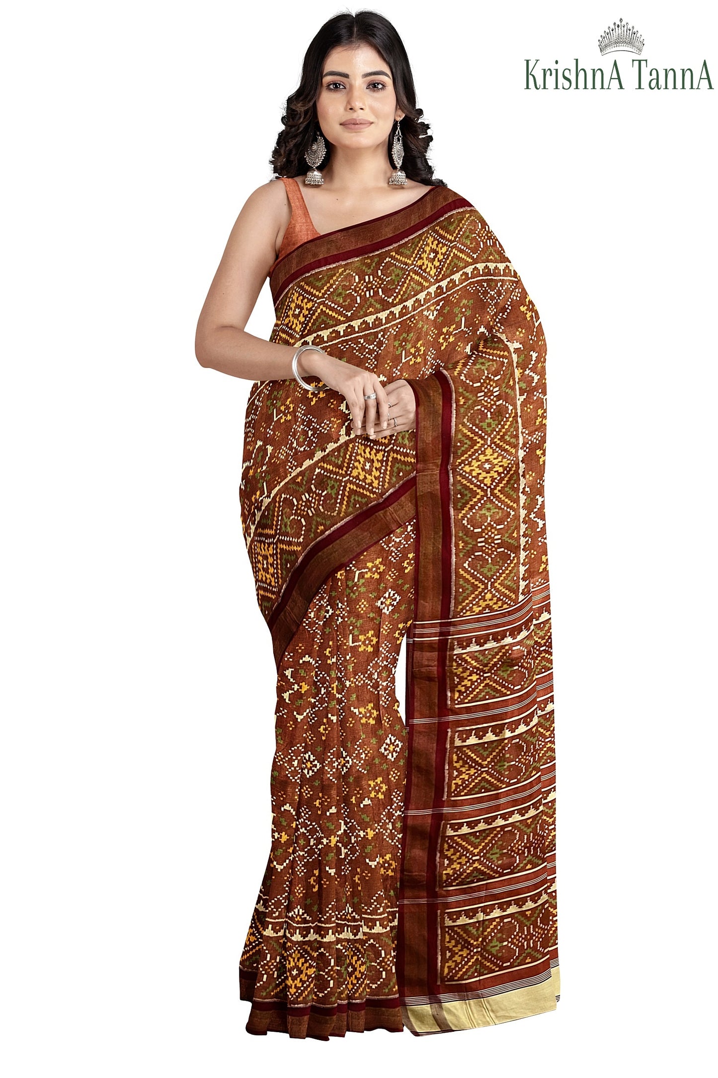 Krishna Tanna Hand Woven Rajkot Patola Pure Silk Single Tissue Saree