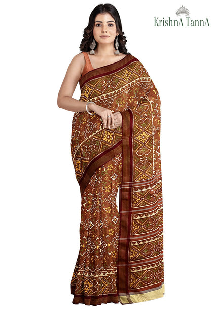 Krishna Tanna Hand Woven Rajkot Patola Pure Silk Single Tissue Saree