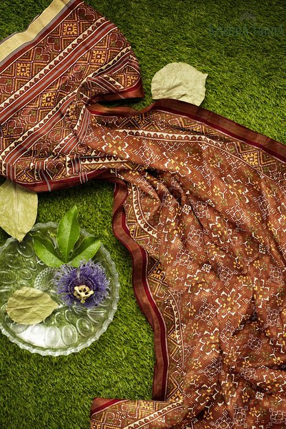Krishna Tanna Hand Woven Rajkot Patola Pure Silk Single Tissue Saree