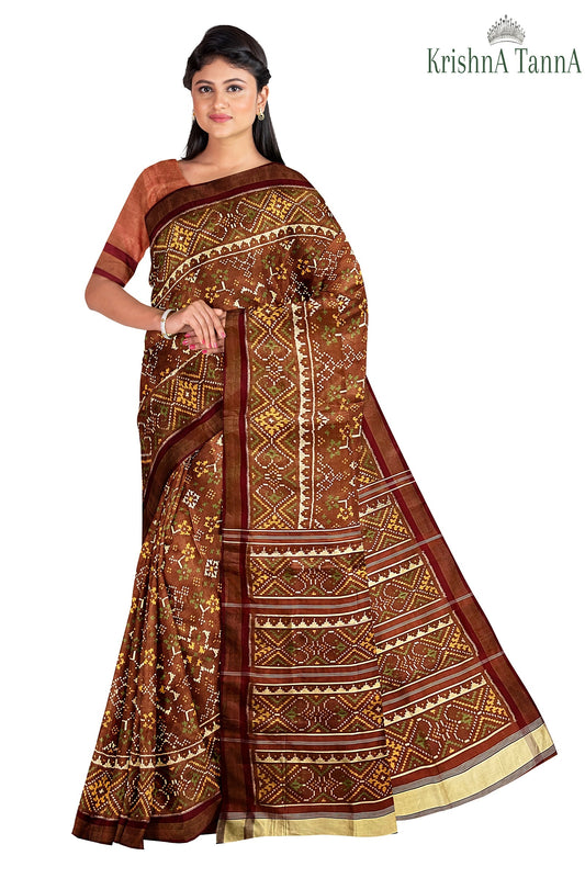 Krishna Tanna Hand Woven Rajkot Patola Pure Silk Single Tissue Saree