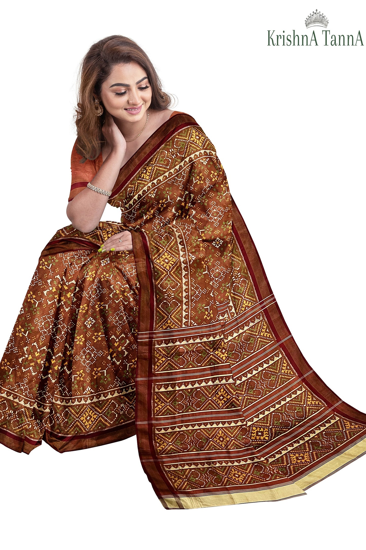 Krishna Tanna Hand Woven Rajkot Patola Pure Silk Single Tissue Saree