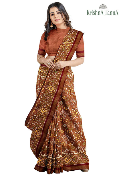 Krishna Tanna Hand Woven Rajkot Patola Pure Silk Single Tissue Saree