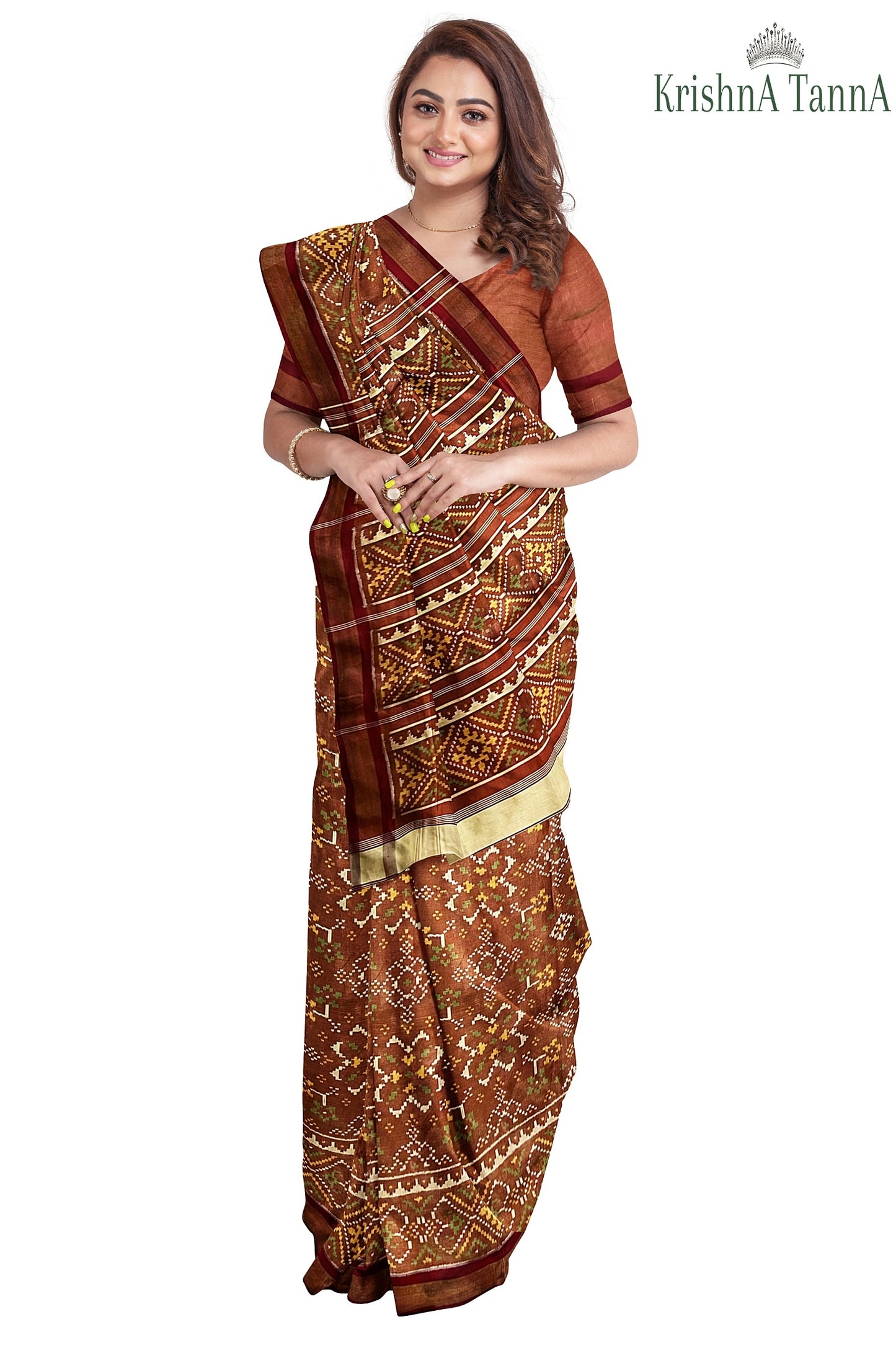 Krishna Tanna Hand Woven Rajkot Patola Pure Silk Single Tissue Saree