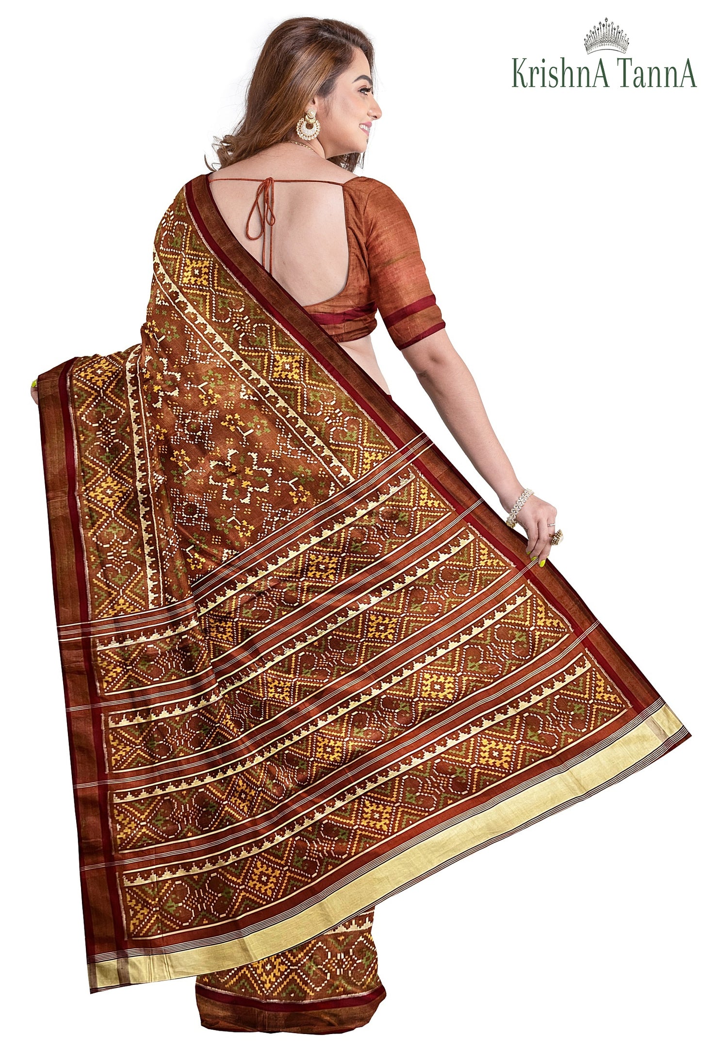 Krishna Tanna Hand Woven Rajkot Patola Pure Silk Single Tissue Saree