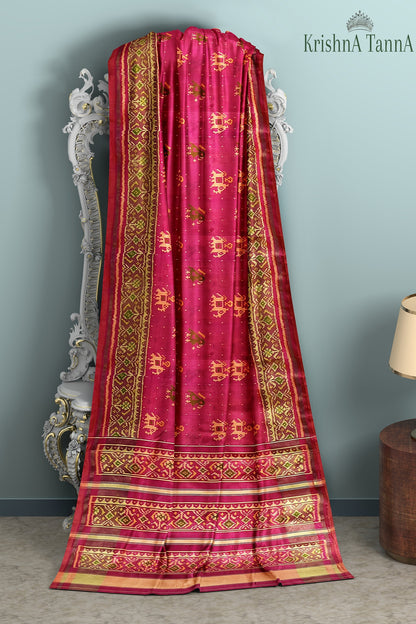 Krishna Tanna Hand Woven Rajkot Patola Pure Silk Narikunj Saree