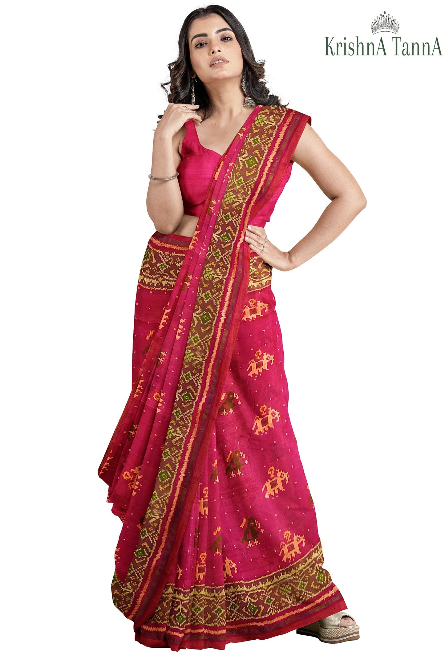 Krishna Tanna Hand Woven Rajkot Patola Pure Silk Narikunj Saree