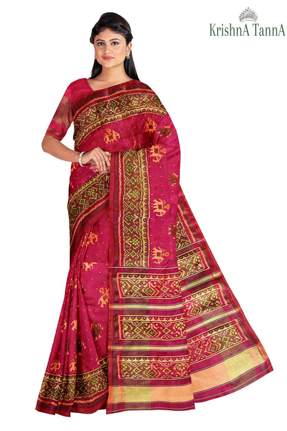 Krishna Tanna Hand Woven Rajkot Patola Pure Silk Narikunj Saree