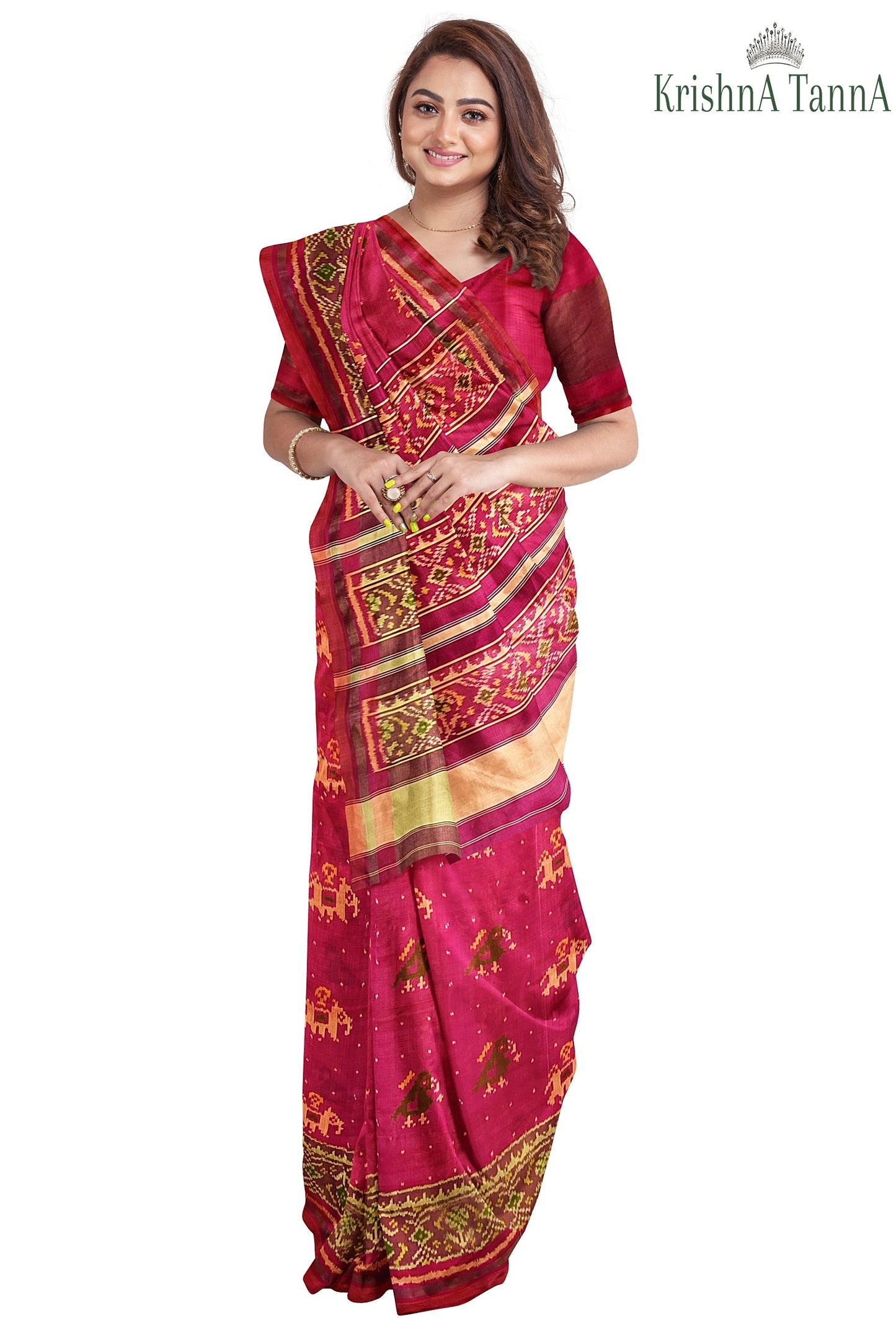 Krishna Tanna Hand Woven Rajkot Patola Pure Silk Narikunj Saree