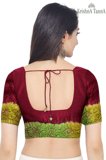 Krishna Tanna Hand Weaved Gajji Silk Multi Gharchoda Bandhani - Tie & Dye Saree