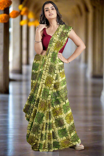Krishna Tanna Hand Weaved Gajji Silk Multi Gharchoda Bandhani - Tie & Dye Saree