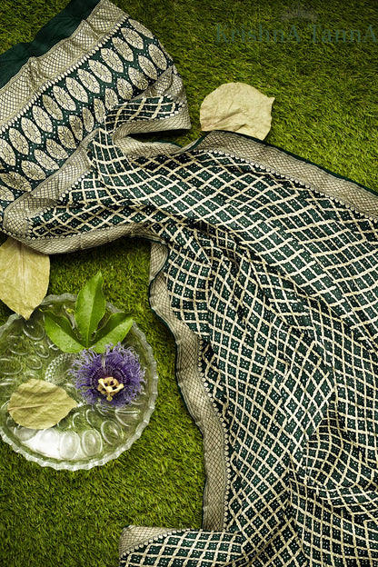 Krishna Tanna Traditonal Hand Weaved Nim Jungla Bandhani - Tie & Dye Dupatta