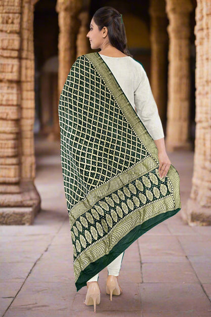 Krishna Tanna Traditonal Hand Weaved Nim Jungla Bandhani - Tie & Dye Dupatta