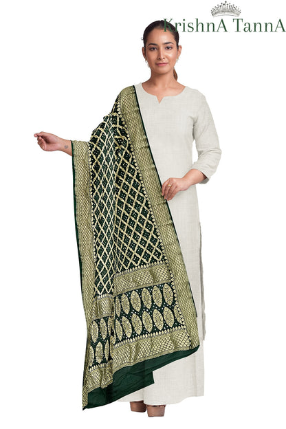 Krishna Tanna Traditonal Hand Weaved Nim Jungla Bandhani - Tie & Dye Dupatta