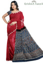 Krishna Tanna Organic Colour Hand Block Printed Cotton Ajrakh Saree